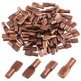 Swpeet 120Pcs 5mm Red Bronze Shelf Pins, Metal Nickel Plated Spoon Shaped Cabinet Support Pegs Book Bracket Shelf Pegs Pins for Furniture Shelves Bracket Entertainment Centers, Silver, Cylindrical Shaped Shelf Pins