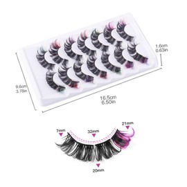 Healeved 7 Pairs Tweezers Lash Clusters Eyelash Extensions Fake Lashes Fake Eyelashes Curler Faux Mascara Cosmetics Artificial Fiber