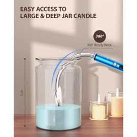 RONXS Lighter Electric Lighter Rechargeable Arc USB Candle Lighters with LED Battery Display, Flexible Neck Windproof Flameless Plasma Long Lighters for Candle BBQ Camping