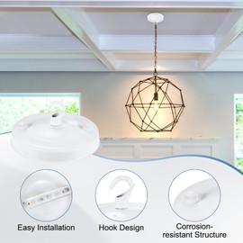 M METERXITY 1-Pack Light Canopy Kit, 4.3" Replacement Cover Plate for Chandelier Fixture/Pendant Light/ Swag Light, Ceiling Hooks Cover Plate [White]