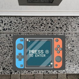 Press A to Enter Door Mat 40 x 60 cm without Edge with Cool Gamer Console Motif as a Gift Idea for Gamers and Video Games Nerds Daddeln Gamen
