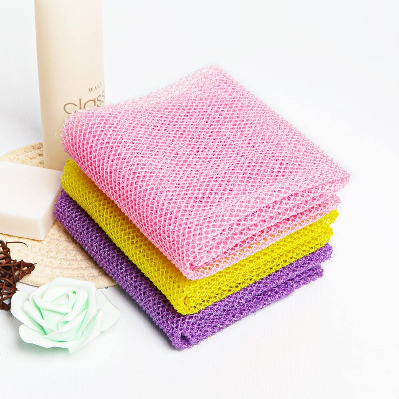 GIGULES, 3 Pieces African Net Bath Sponge African Exfoliating African