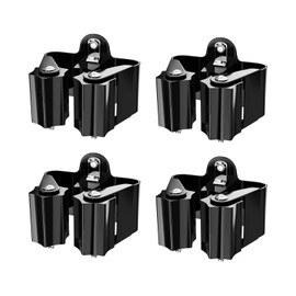 3-H Mop and Broom Holder Wall Mount 4 pack, Broom Holder,Broom Clips for Cleaning Room Garden House Kitchen Bathroom Closet (black)