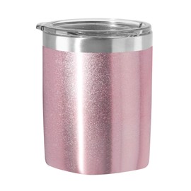 Oggi Rocks 'Celebrate Collection' Stainless Steel Insulated Tumbler - Pink Sparkle, 10 oz, with clear slider lid.