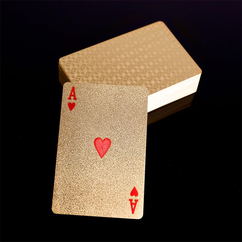 PMLAND Gold Waterproof Playing Cards - Poker Deck for Parties