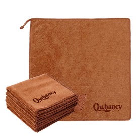 Qwhancy Microfiber Makeup Remover Cloth Face Towels Makeup Pads Soft Fingertip Face Wash Cloth Reusable Machine Washable High‑Absorbency Quick‑Dry Cleansing Facial Towels 12 × 12 in 6 Pack——Brown