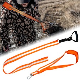 CROSSHIP Deer Drag Harness Hunting Gear, Heavy Duty Safe Reflective Deer Drag Rope Deer Pulling Harness, with Adjustable Shoulder Strap & Non-Slip Handle, Quick & Easy Prey Transport Deer Hunting Gift