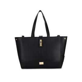 RASHKI SARA Women's Tote Bag 15.6 Laptop Messenger Bag Office & College Bag Vegan Leather (Black)