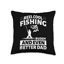 Fish fishing Water Gift Boat Lake Bass River Bait Fly Fishing Catch Reel Hook Adventure Trout Outdoor Rod Throw Pillow, 16x16, Multicolor