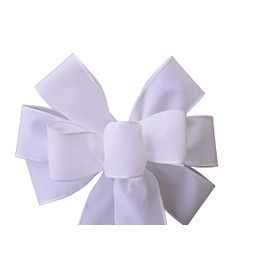 Large 10" Wired White Velvet Outdoor Wreath Bows