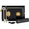 Traditional 6" x 4" Black Rim Sashlock - Surface Mounted