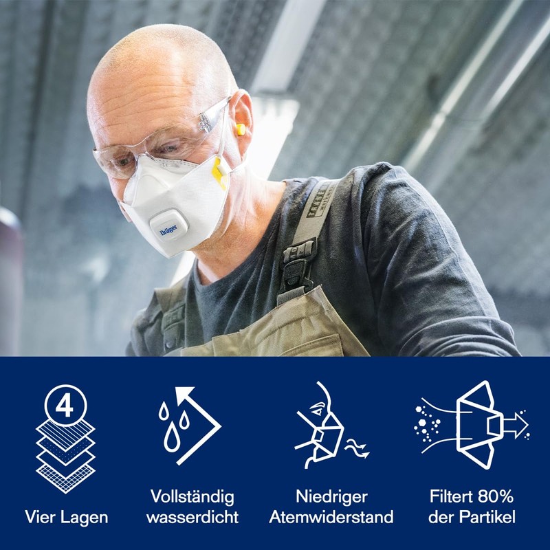 Dräger X-plore 1910V Dust Mask S/M/L FFP1 Respirator Mask with