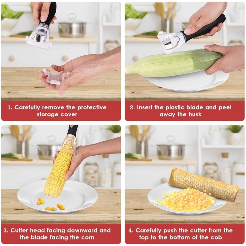 Pam Chef Corn Kernel Cutter - Corn Peeler Thresher Stripper