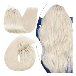 Ugeat Extensiones Cabello Natural 1gr 14in Rubio Blanco