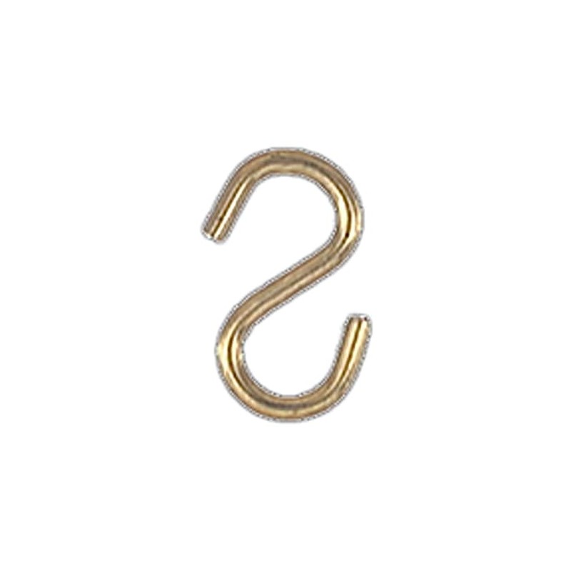 B&P Lamp® 3/4" Brass Plated Steel S Hook