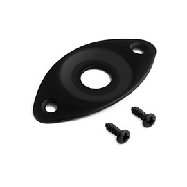 Holmer Guitar Jack Socket Plate Curved Recessed Oval Football Style Output Jack Plate Compatible with Les Paul Ibanez Jackson Guitar or Bass Parts with Screws Black.