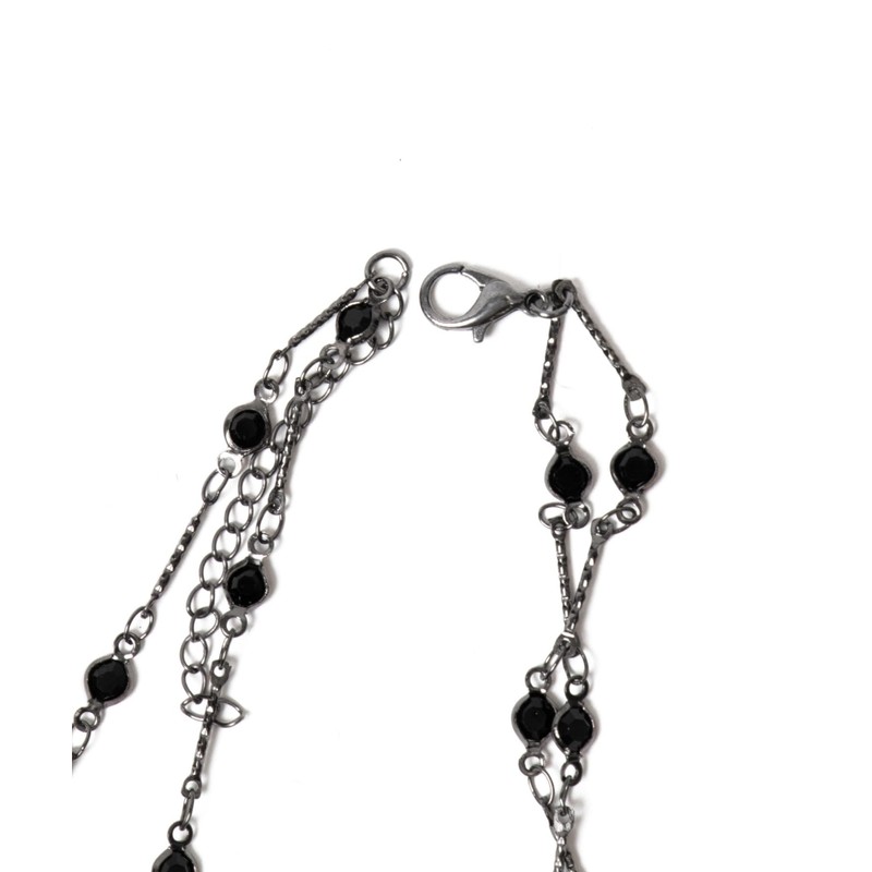 Wigo Women's 2 Row Design Chain Cross Necklace Accessory Korean