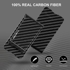 T-carbon Real Carbon Fiber Money Clip for Men, Minimalist Money Holder for Cash Credit Card Wallets Business Card Clip Front Pocket Men's Money Clips, Glossy Black