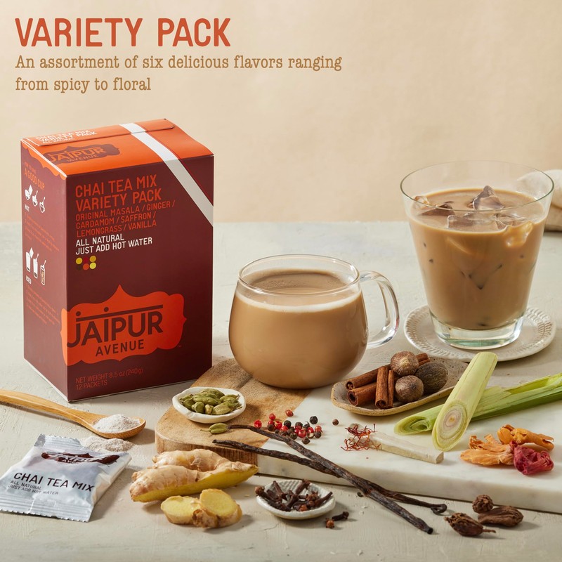 Jaipur Avenue Chai Tea Mix - Variety Pack with All