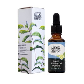 Aceite reparador de uñas dañadas de NEEM Orgánico TEA TREE y Extracto Oleoso de Toronja - Azadiractina - Natural Vegano Biodegradable - Ayuda a recuperar el tono natural de las uñas - 30 ml 1.01 fl. oz- Bienestar Neem Erfre (Individual)