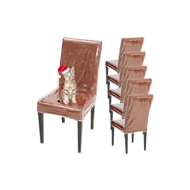 AYNINENG Plastic Dining Chair Protector, Chair Covers with Backrests, Clear