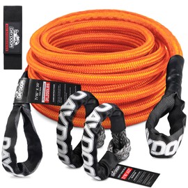 7/16'' x 30ft Tow Rope, UHMWPE Heavy Duty Offroad Snatch Strap with 2 Soft Shackles, 31,200 Lbs Towing Rope Kit for for Off-Road Vehicle 4WD ATV, UTV, SUV (Orange)