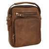 House of Luggage Herren Vintage Leder Multi-Fach Crossbody Bag HLG278