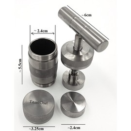 TitanOwl Titanium T Press Tool 3.5 Inches - Fully Metal - T Shape Spice