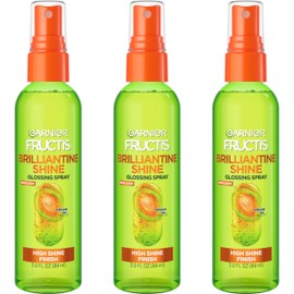 Garnier Fructis Style Brilliantine Shine Glossing Spray for High Shine Finish, Argan Oil, 3 Fl Oz, 3 Count (Packaging May Vary)