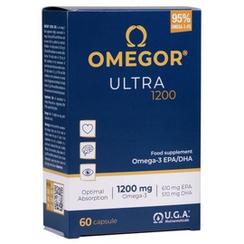 Omegor Ultra 1200 - Ben 1200mg of Omega-3 in rTG form per capsule | 1120mg EPA and DHA | rTG form, the most bioavailable | No aftertaste | 5 IFOS star certificate on each batch | 60 capsules 2 months