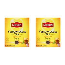 Lipton Yellow Label Finest Blend | Premium Black Tea | Indian Chai | Compatible for Milk | 450 Grams (Pack of 2)