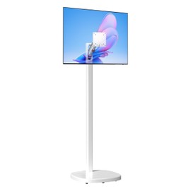 CTA Digital Ergonomic Floor Stand for Monitors & TV’s Up to 35-inches & 22 lbs - Mobile Stand with Anti-Knockdown Base & Height Adjustable - Commercial Grade - (ADD-MSADFS)