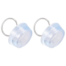 QUARKZMAN 29-32 mm Rubber Sink Plug x 2 Pieces Sink Bath Drain Plug Bar Water Stopper Seal with Pull Ring for Bathtub, Bathroom and Sink Clear Blue