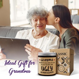 Niyewsor Grandma Gifts, Grandma Birthday Gifts, Candle for Grandma, Grandparents Day Gifts for Grandma, Funny Grandma Gift from Granddaughter Grandson, Christmas Day Gifts for Grandma