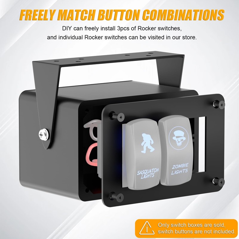 Okerny Rocker/Toggle Switch Box - 3 Gang Switches Installation housing