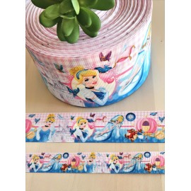 Unbranded 7/8, 1.5 & 3" (1 YD) Cinderella Grosgrain Ribbon Princess Carriage Magic Slipper - 7/8 inch