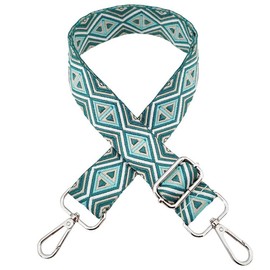 Shoulder Strap for Bags Adjustable Handbags Straps Replacement Wide 3.8 cm with Silver Buckle Bag Straps for Women Crossbody Handbags Accessory, Blue/Green, M8