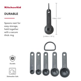 KitchenAid 5pc Measuring Spoon Set - Charcoal Grey