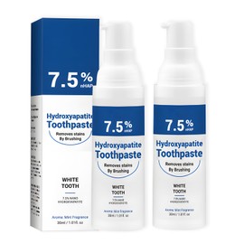 2pcs Hydroxyapatite Toothpaste,30ml 7.5% Hydroxyapatite Toothpaste,Fluoride-Free,Suitable for Repairing and Protecting Tooth Enamelfreshening Breath and Promoting Gum Health