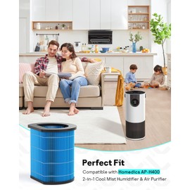 Leemone AP-H400 Replacement Filter Compatible with Homedics 2-in-1 Cool Mist Humidifier & Air Purifier, Wick Filter, Deliver Pure Water Humidification, Absorb Water Minerals,1 Pack