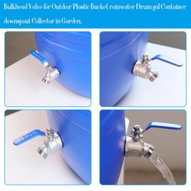 LUOFANT High Flow Rain Barrel Spigot, Lead-free，304 Stainless Steel Faucet Kit for Plastic and Other Top Open Barrel, Quarter Turn Spigot