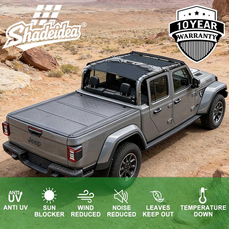 JT Sun Shade Top Roof Compatible with Jeep Gladiator Sunshade