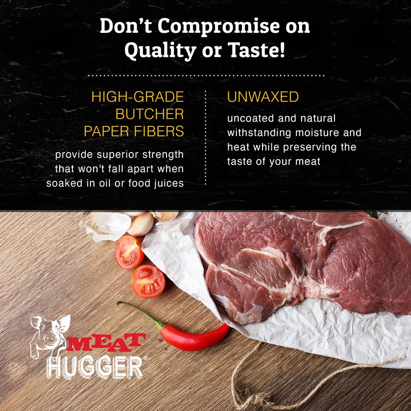 Meat Hugger White Kraft Butcher Paper Roll for Smoker -
