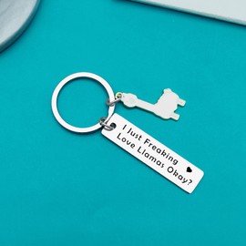Ximalun Llama Gifts Llama Keyring I Just Freaking Love Llamas Okay Keyring Llamas Lover Gifts Christmas Birthday Gifts Alpaca Gifts for Women Girls Daughter Sister Friend