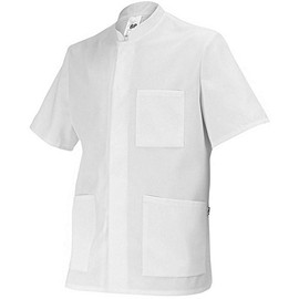 BP 1657-400-21-3XLn Unisex Jacket, 1/2 Sleeves with Stand-Up Collar and Concealed Press Stud Band, 215.00 g/m² Fabric Blend, White, 3XLn