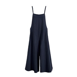 Maison de TAO Women's Beautiful, Casual, Long, Wide, Overalls, navy
