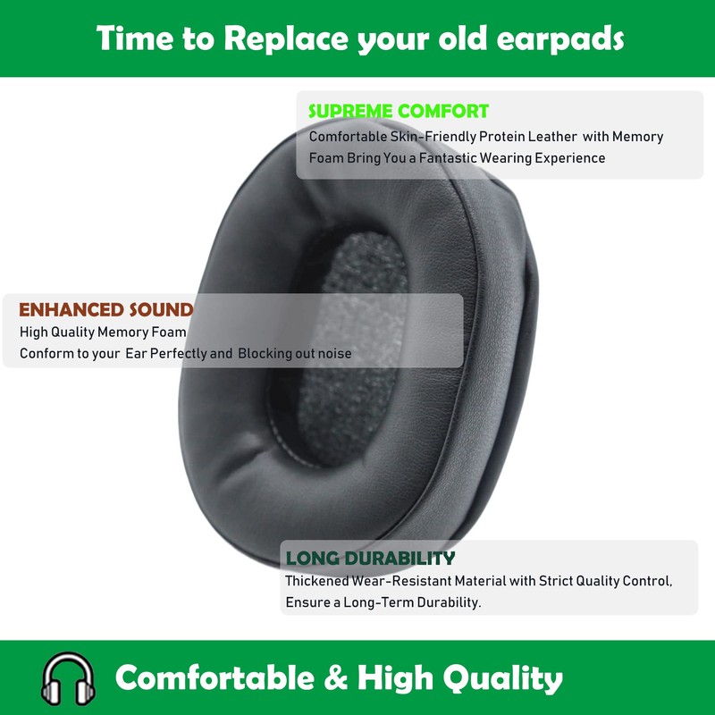 ACCOUTA Ersatz-Ohrpolster mit Protein-Leder und Memory-Schaum für Razer Barracuda X