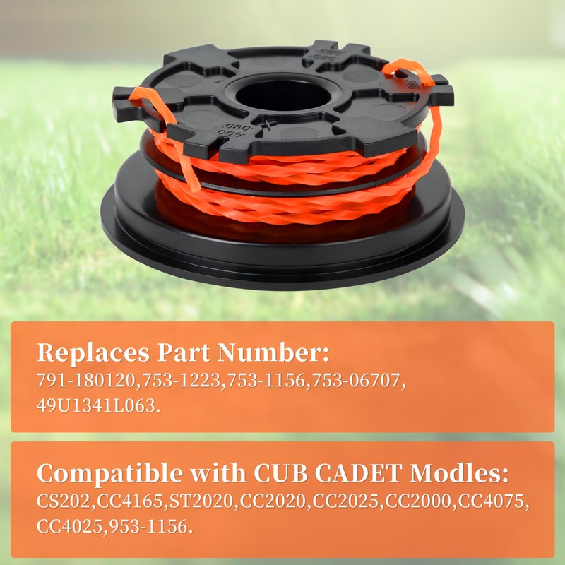 CENHIEE 753-1156 Dual Line 0.095" 18Ft Splitline Trimmer Cartridge Weed