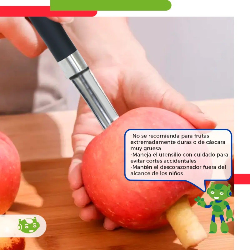 Descorazonador De Frutas De Acero Inoxidable Slim Company Ideal Para
