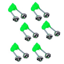Fishing Bells Fishing Alarm Light Luminous Twin Bells Plastic Fishing Bells Clips Fishing Rod Alarm with Dual Alert Bells Fishing Bite Alarm Indicator On Fishing Rod (6 deep Green)
